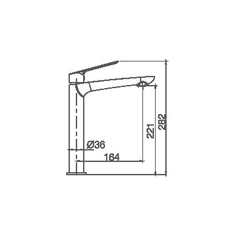 Monomando Lavabo Luxor - Negro Mate Caño Alto