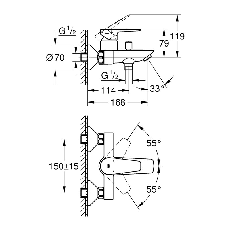 Monomando Baño-Ducha Bauedge