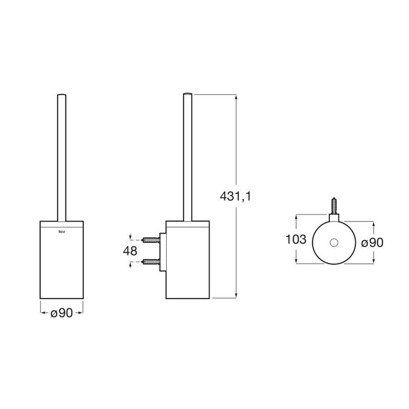 Escobillero de pared Hotels Round